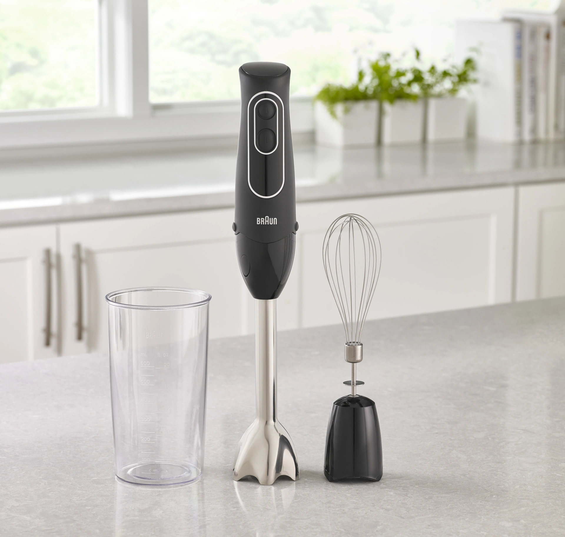 Mixeur Plongeant Braun 4185 - 200W - Blanc - Mixeur à Main Avec Bol
