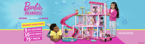 Barbie Dreamhouse 75 Pieces Pool Party Doll House with 3 Story Slide Walmart