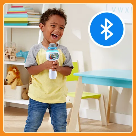 Micro Karaoké Sans Fil VTech Magic'Fun - Version Française - Voix Modifiée + Lumières - Bluetooth - Pour Enfants Dès 2 Ans