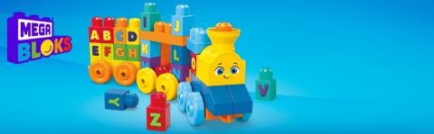 Mega Bloks Le Train De L'Alphabet – 50 Pièces, Briques Imprimées Lettres, Jouet Musical éducatif, Dès 1 An
