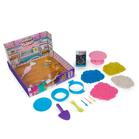 Kinetic Sand Rainbow Cake Shoppe, Play Sand, 10 Kitchen Tools and