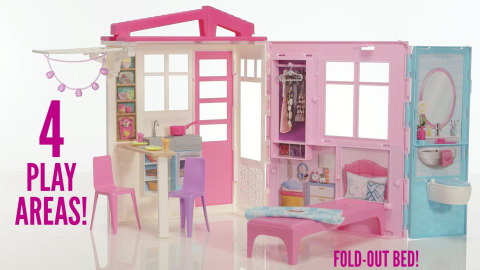 Barbie Close Go Fully Furnished Kitchen Bedroom Bathroom Pool Playset Walmart