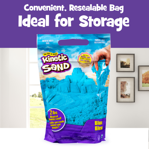 Kinetic Sand The Original Moldable Sensory Play Sand Blue 2 lb. Resealable Bag Ages 3