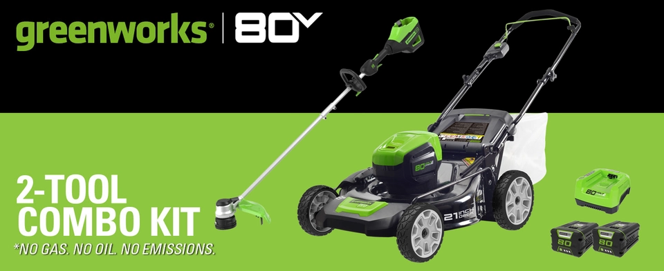 Greenworks PRO 80V 21-Inch Push Mower + 16-Inch String Trimmer, (2